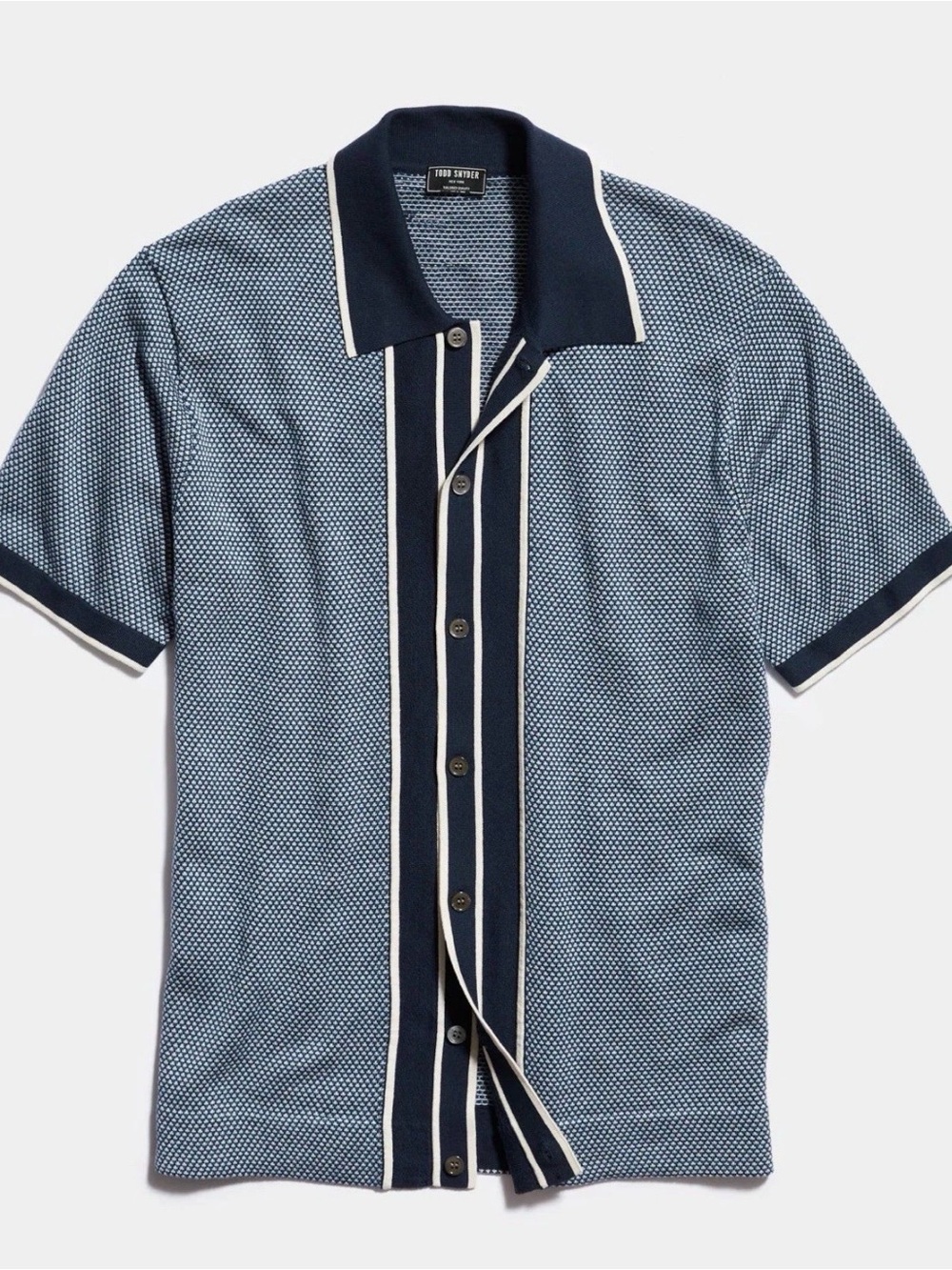NWT Todd Snyder Silk Cotton Full Placket Polo S